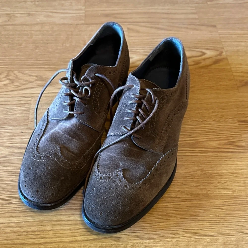 Oxfords, Mens Suede To Boot New York Brown 9.5  Luxury Leather casual hipster